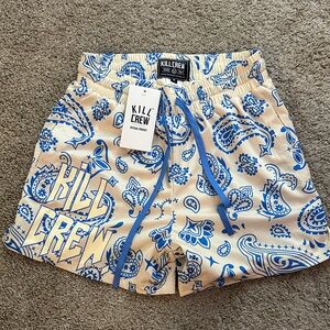 Kill Crew Cream and Blue Paisley Shorts